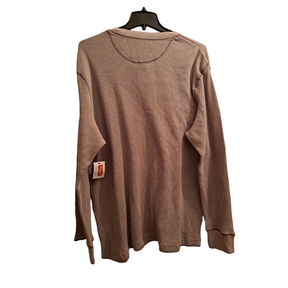 Wrangler Authentics Men's 2XL Long Sleeve Waffle Knit  Henley Shirt Pumice Stone - Picture 7 of 7